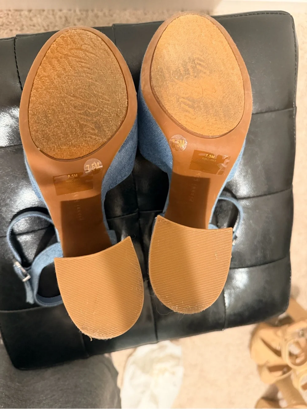 Gianni Bini Denim Blue Knotted Platform Sandals
